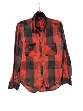 Nollie Red & Black Plaid Flannel Shirt